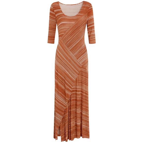 Peruvian Connection Orange Stripe Maxi Dress Size Small - Picture 1 of 6